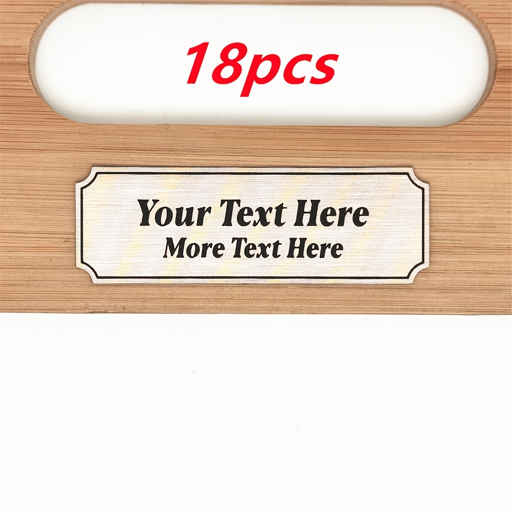 TEMU 18pcs Personalized Nameplates, Solid Engraved Plaques, Trophy Plaque Engravings, Custom Nameplates With Adhesive Backing