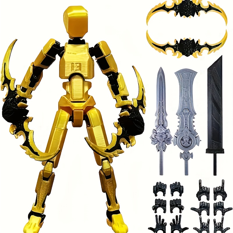 Image of 13 Action Figure Set, 3d Printed Collectible, Multi-joint Movable Figures With Weaponry For Desktop Decoration And Gift Display