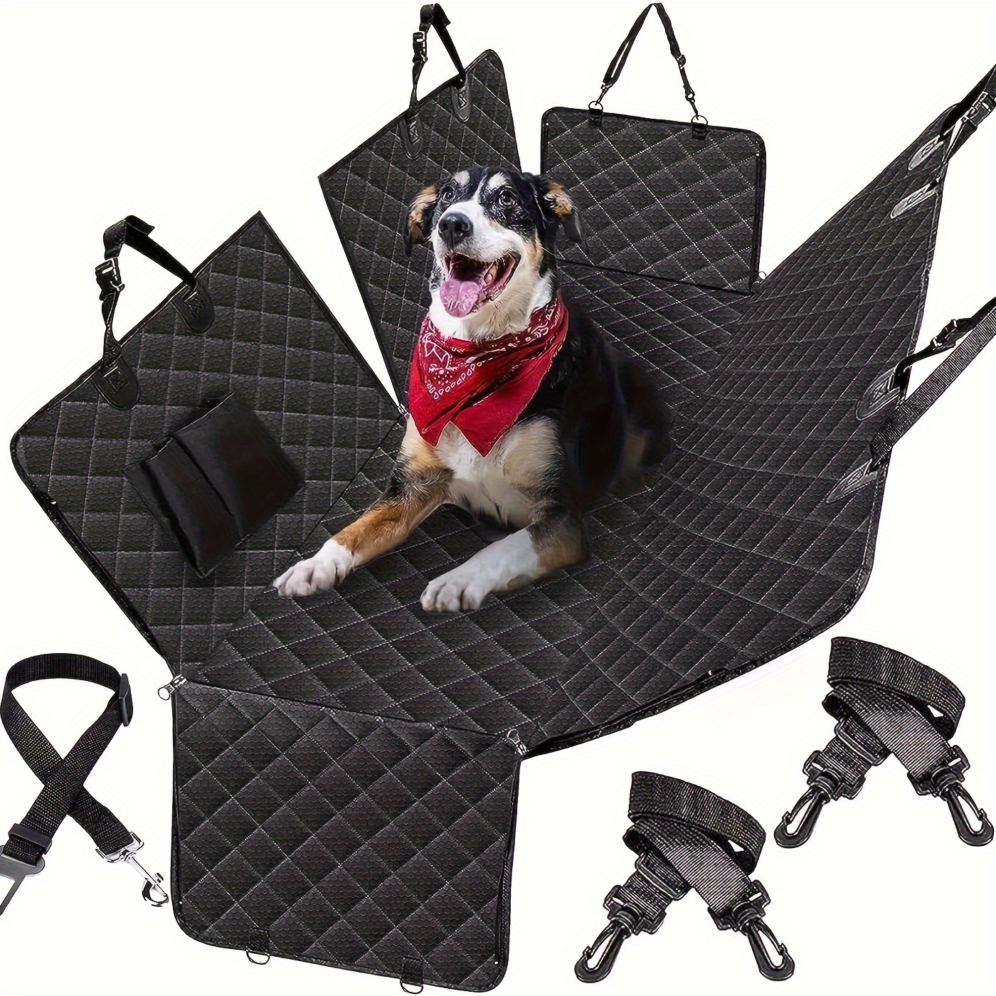 TEMU 1pc With Double Dog Car Seat Cover Hammock Dog Seat Cover, Car Rear Seat Protection Cover Pet Car Seat Cover For Cars/trucks/suv