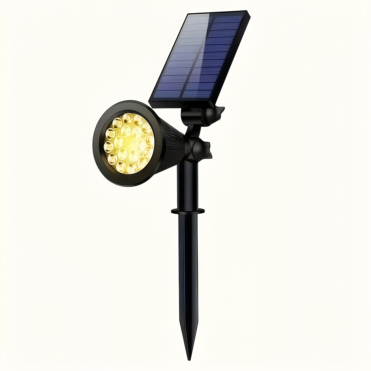 TEMU Luces solares para paisajismo, 18 focos LED de exterior, regulación de de tres niveles, control de luz inteligente, iluminación nocturna