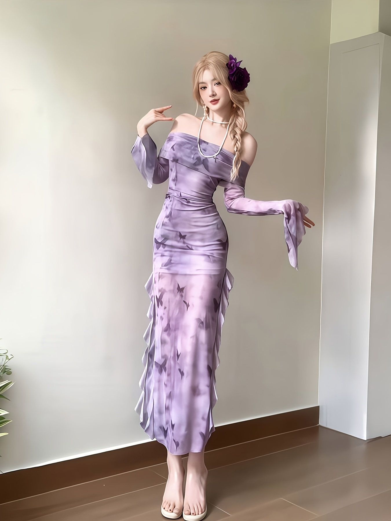 strapless open back dress Federica Long Sleeve Dress main image 0