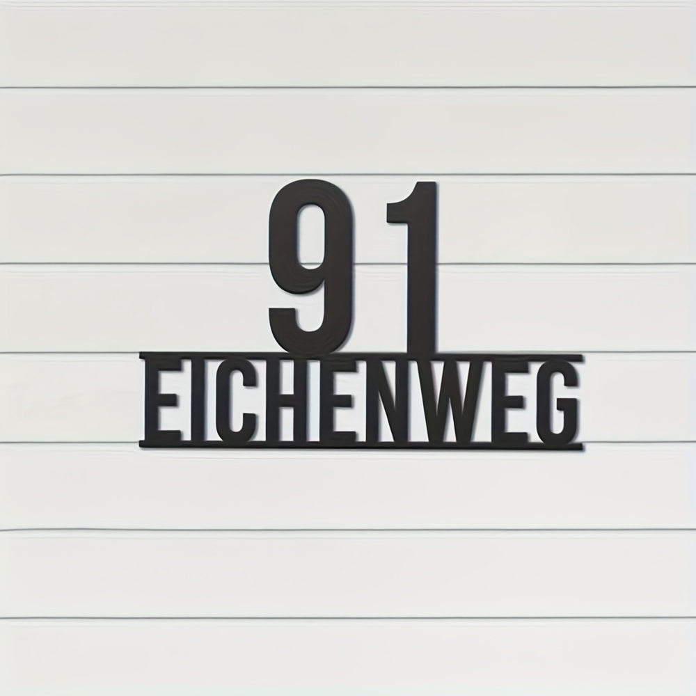 E-shop Anpassbares Hausnummernschild - eine personalisierte, wandmontierte Adressplakette aus Metall, geeignet für minimalistische, moderne Designs im