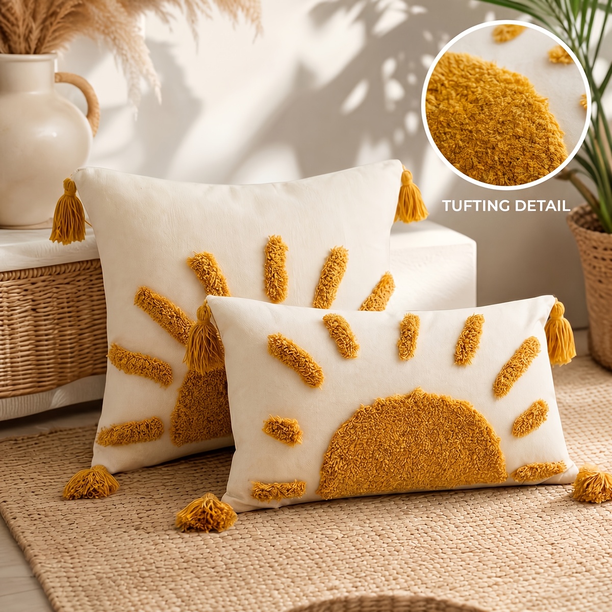 boho pillow sold on Temu United States