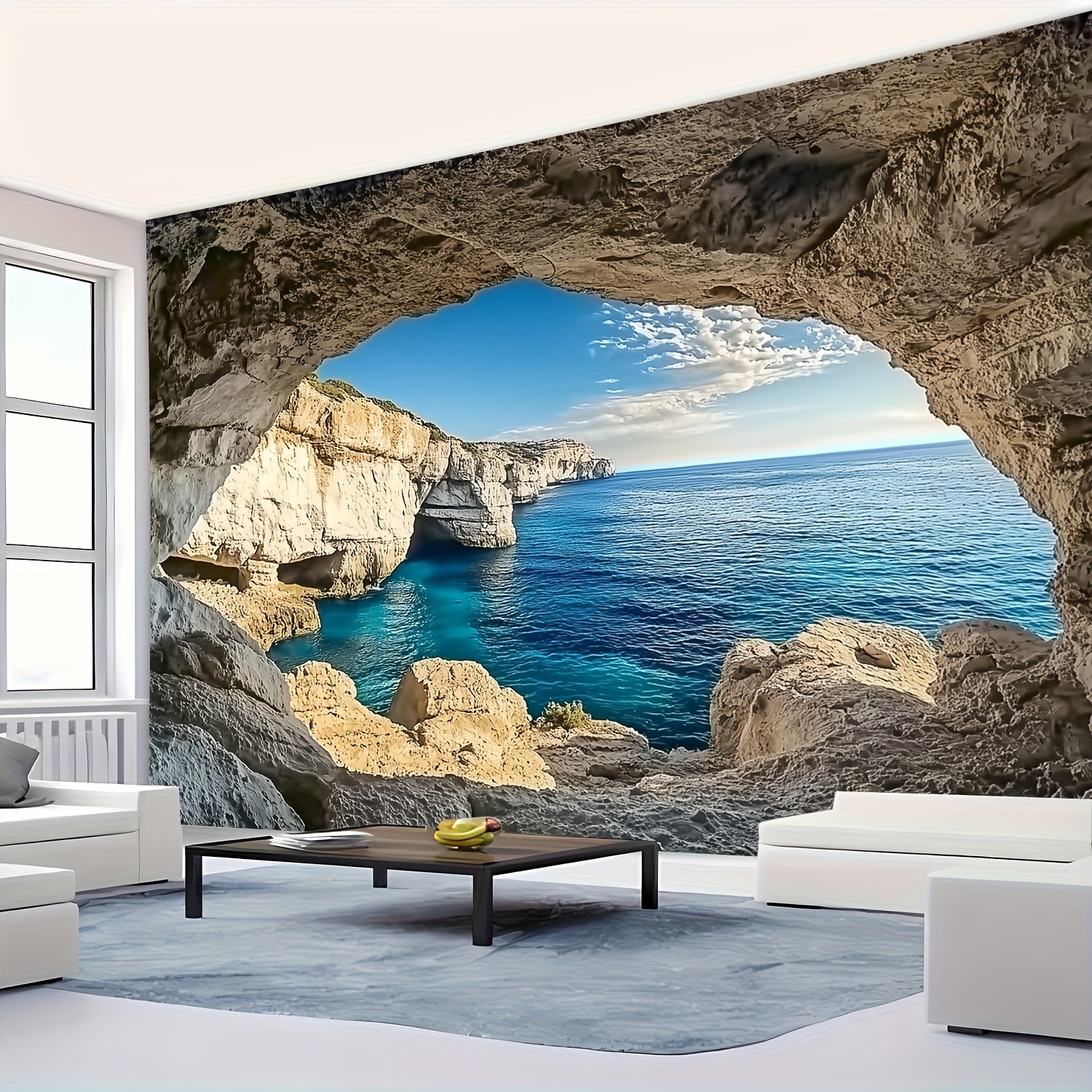 

Extra-large 1pc Landscape Tapestry With And - Polyester Wall Hanging For Living Room, Bedroom, Office, And Party Decor - Indoor, Woven, Patterned, No Electricity Required.