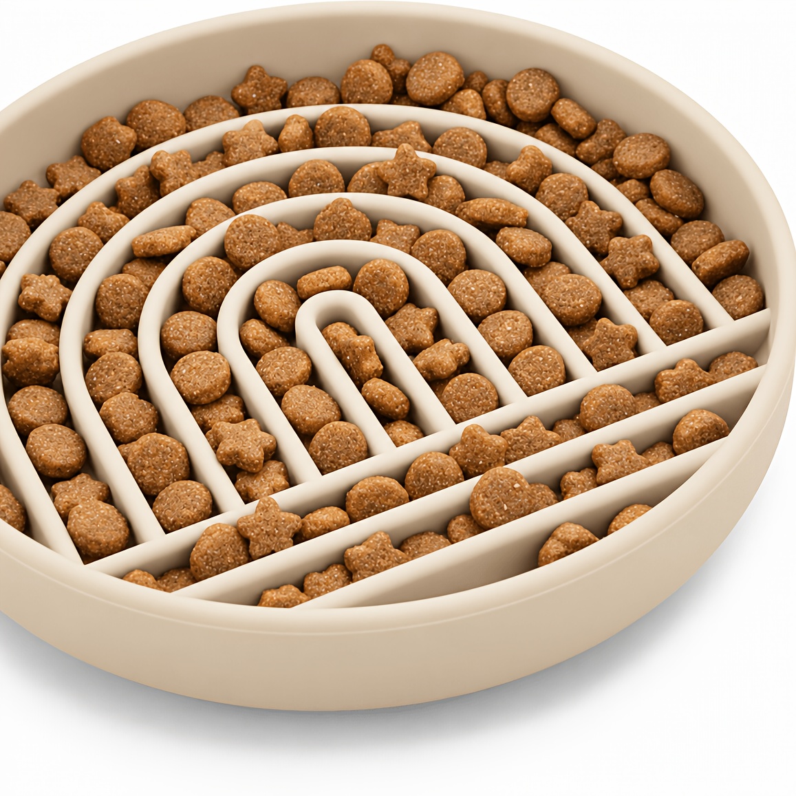 TEMU Large Slow Feeder Dog Bowl, Silicone Interactive Pet Feeding Bowl With Non-slip Base, Anti-choking Slow Eating Bowl For 2 Cups