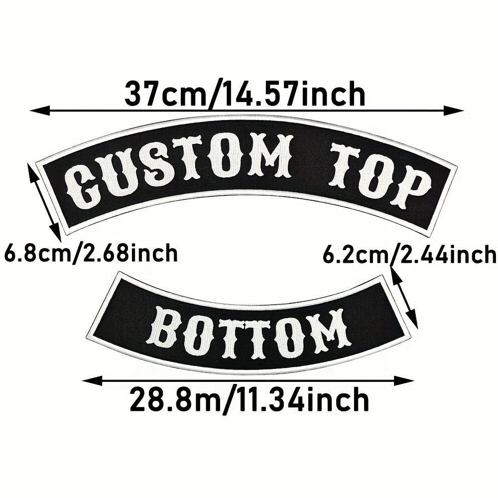 E-shop [Offene, personalisierte Produkte] Personalisiere ein Set aus 2 großen, klassischen Retro -Farben Banner, bestickte Lederweste, Stoffaufkleber,