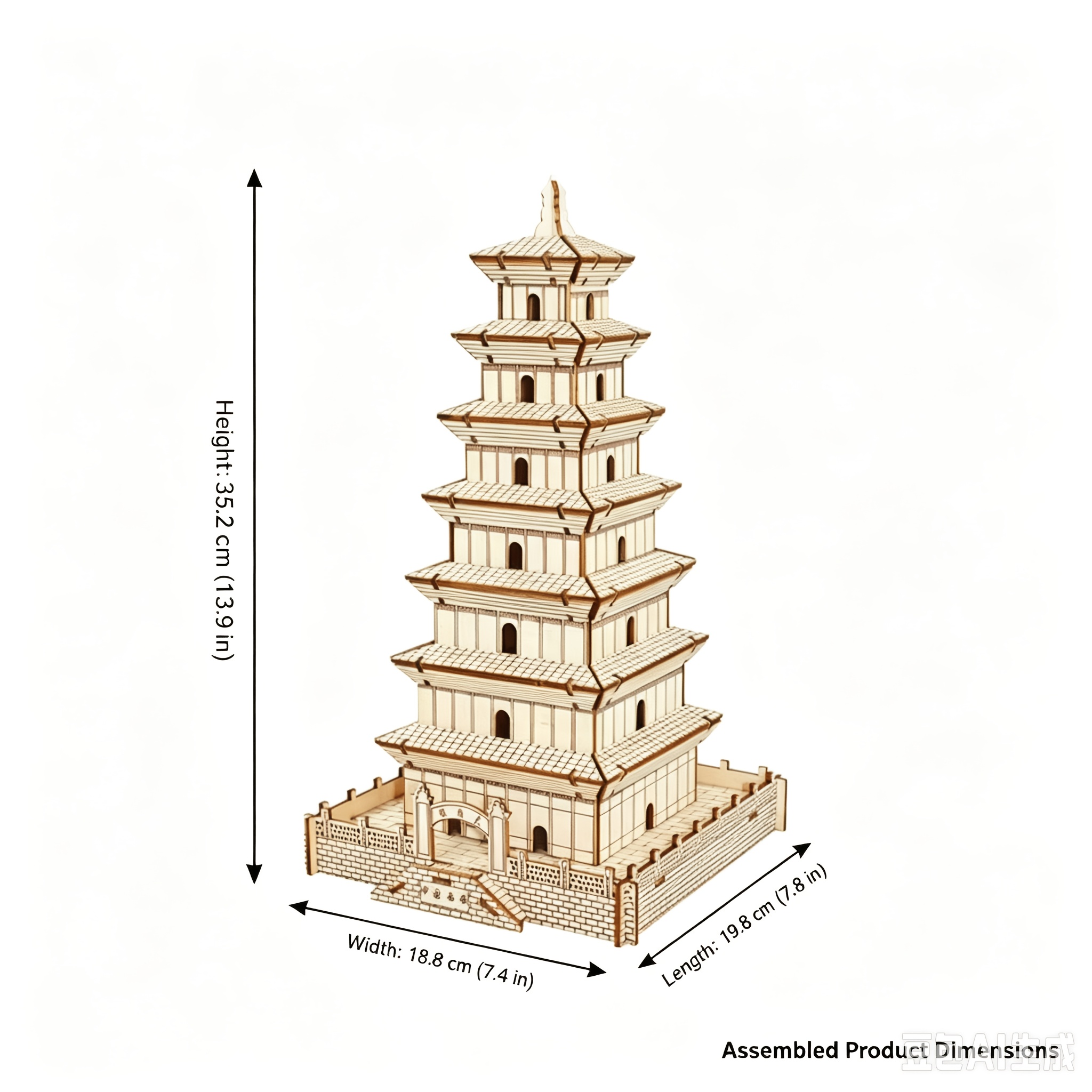 110pcs 3D Puzzle Wild Goose Pagoda, Fun Brain Teaser Gift