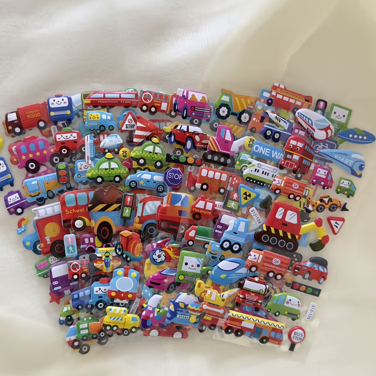 10 New City Transportation Series Stickers Decals Arts And Crafts Bus Excavator And Other Pattern Stickers Are Suitable For Kettles Bags Suitcases Roller Skating And Cycling Kettles, Helmets