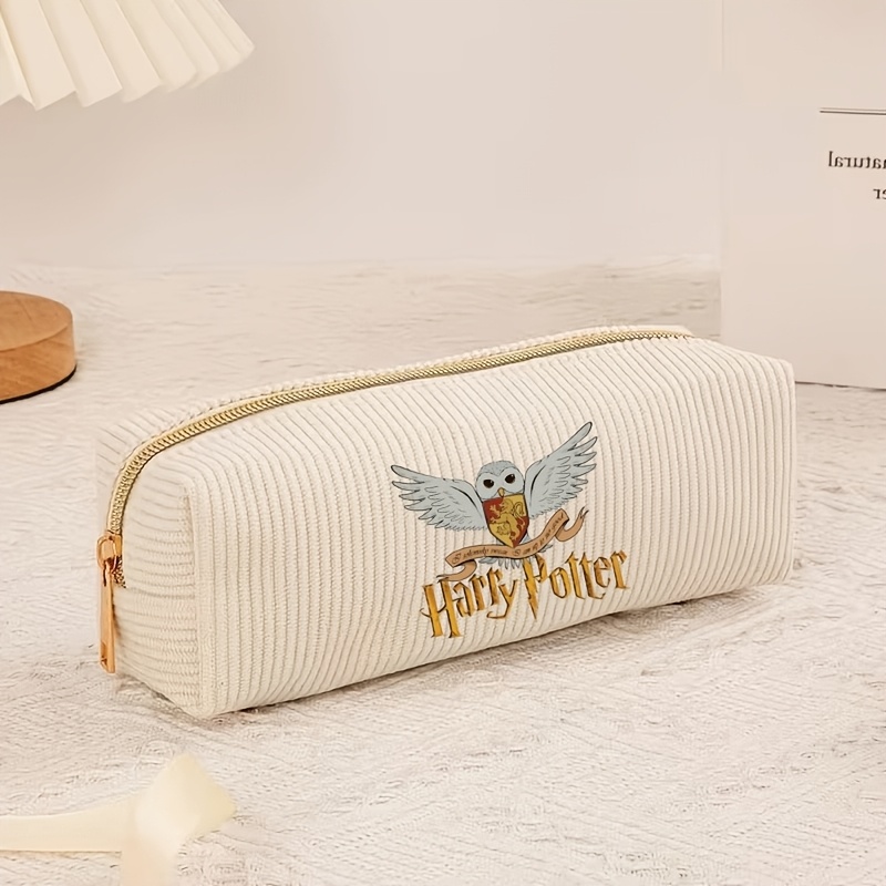 E-shop WB Corduroy Federmäppchen, Bunte Stift- Marker-Aufbewahrung, Klassisches Hedwig-Druckmuster Organizer – Kompakte Reise-Make-up-Tasche mit
