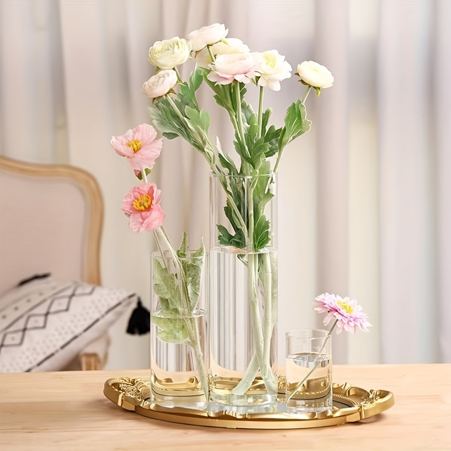 24pcs Glass Vase Set for Table Centerpiece, Modern Candle Holders