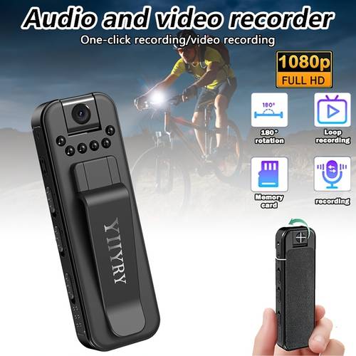 1080 camera cycling equipment portable and back 180 rotating lens recording voice and video ideal for recording cycling skiing and mountain climbing used sd card needs to be separately