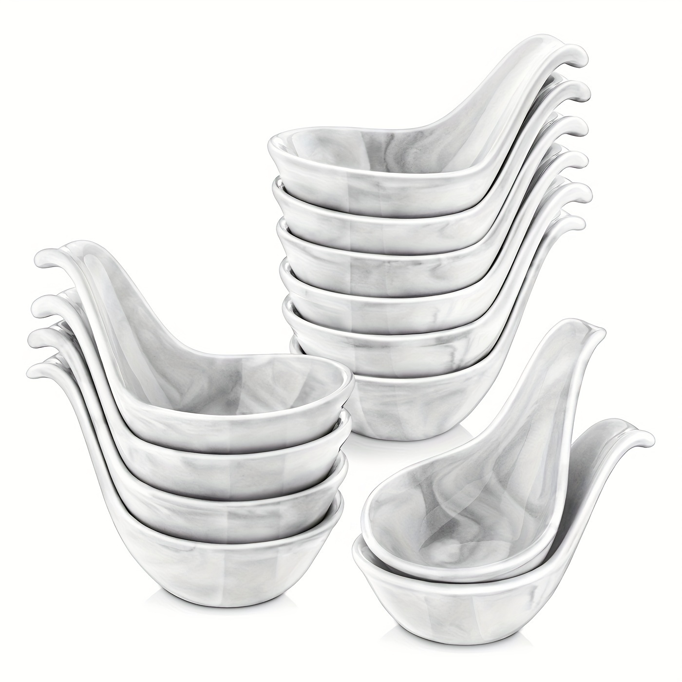 12pcs Set Marble Porcelain 3.75 Inches/ 9.5cm Sauce Dishes, Capacity: 20ml