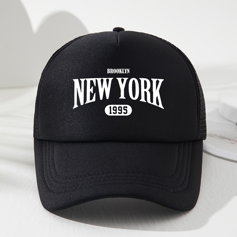 

Stylish Women's Mesh Baseball Cap With Letter Print - Adjustable Sun Protection Hat For Outdoor Activities, Hiking & Fishing