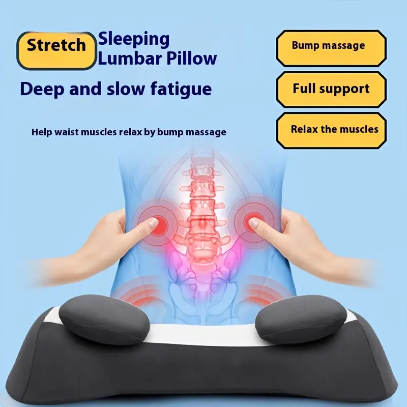 ergonomic 3d contoured lumbar support pillow removable washable magnetic cover with heat relax dual use for office chair bed white no power needed Product details 6