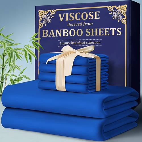 bamboo fiber sheet set with extra deep pockets breathable cool bedding soft wrinkle resistant and comfortable fits extra deep mattresses kids pillowcase and flat sheet and fitted sheet