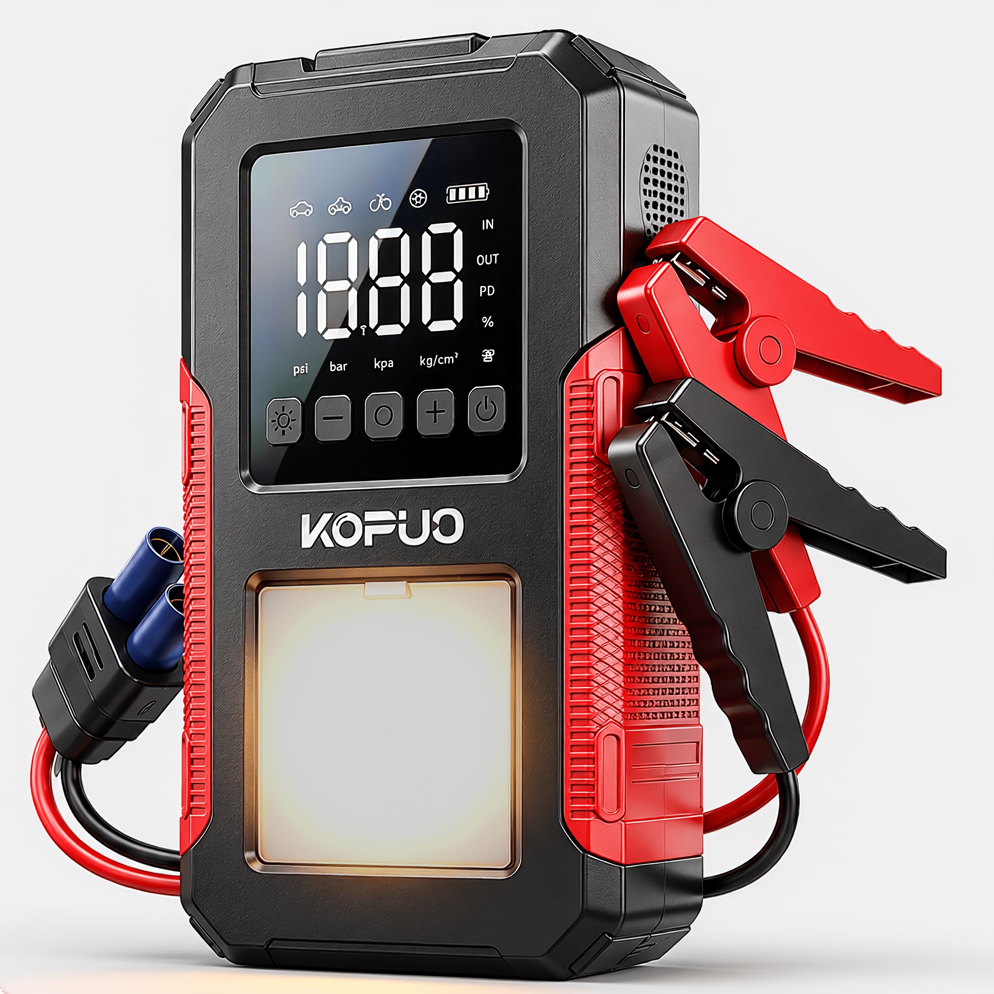 TEMU KOPUO 12000A Peak Auto Jumpstarter met 160PSI Luchtcompressor, 12V Draagbare Batterij Booster voor Auto's, SUV's & Trucks, Tot 10.0L Benzine &
