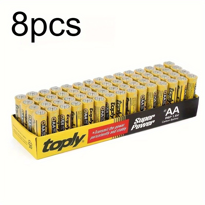 Image of [popular ] 8pcs Aaa/aa Batteries, 1.5v Carbon Non-rechargeable, Suitable For Led Lights, Toys, Remote Controls, Microphones, Alarm Clocks - Single Use