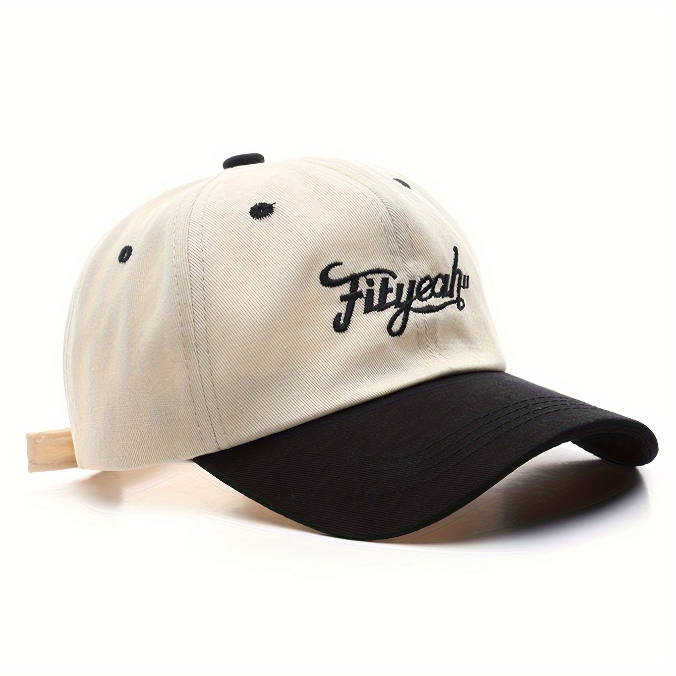 TEMU Fityeah Vintage Style Cotton Baseball  , Unisex Letter Embroidered Casual Sun Hat