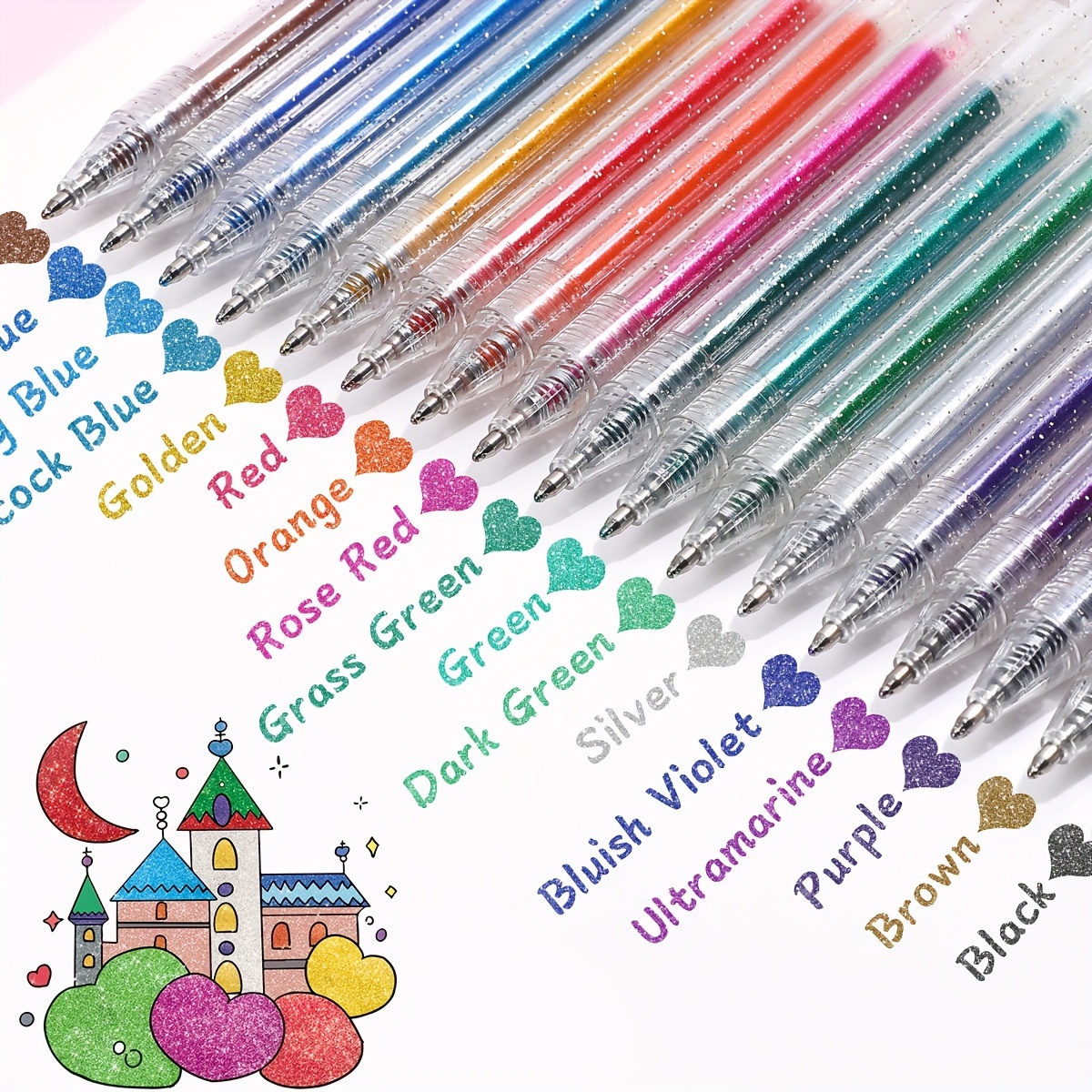 

Stylos Gel Changeant de Couleur 8/12/18, Encre Pailletée, Écriture de Pâques & Vœux d'Anniversaire, Style , Matériau, Groupe d'Âge 14+, Universitaires