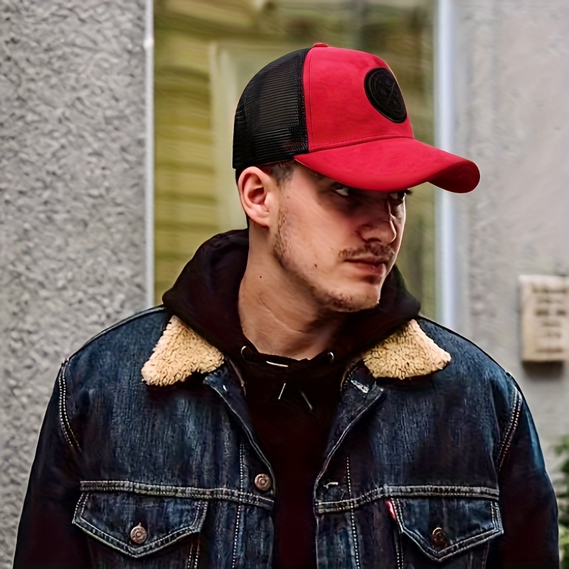 adjustable mesh trucker hat men breathable hard top baseball