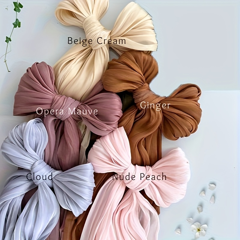 5pcs Set Women's Luxury Pleated Shimmer Organza Hijab Scarf for Muslim Ramadan