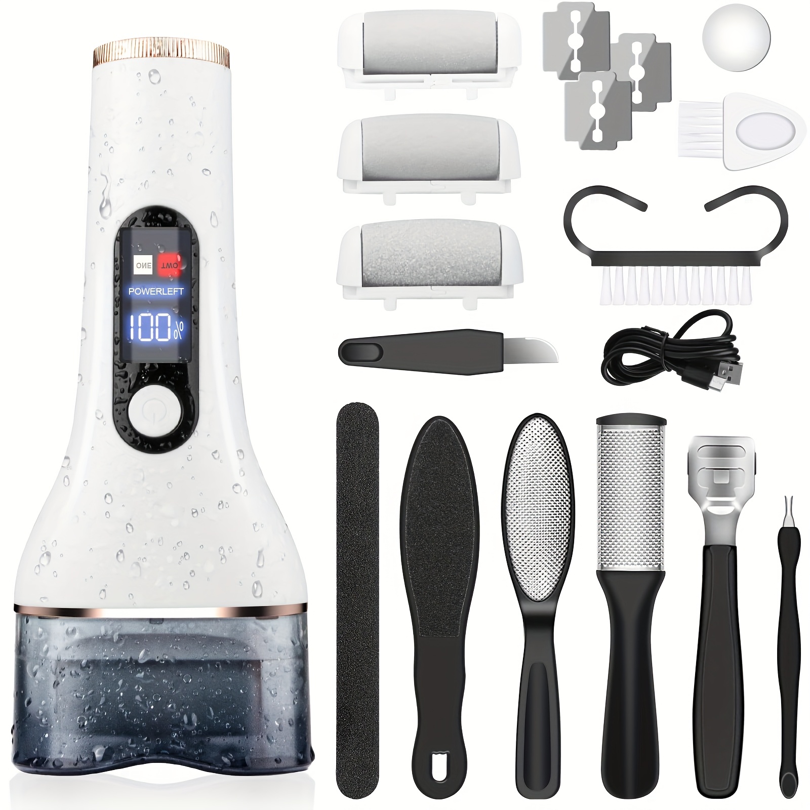 electric callus remover for feet rechargeable portable electronic   file pedicure kits professional pedi feet care tools   scrubber file   hard cracked dry dead skin