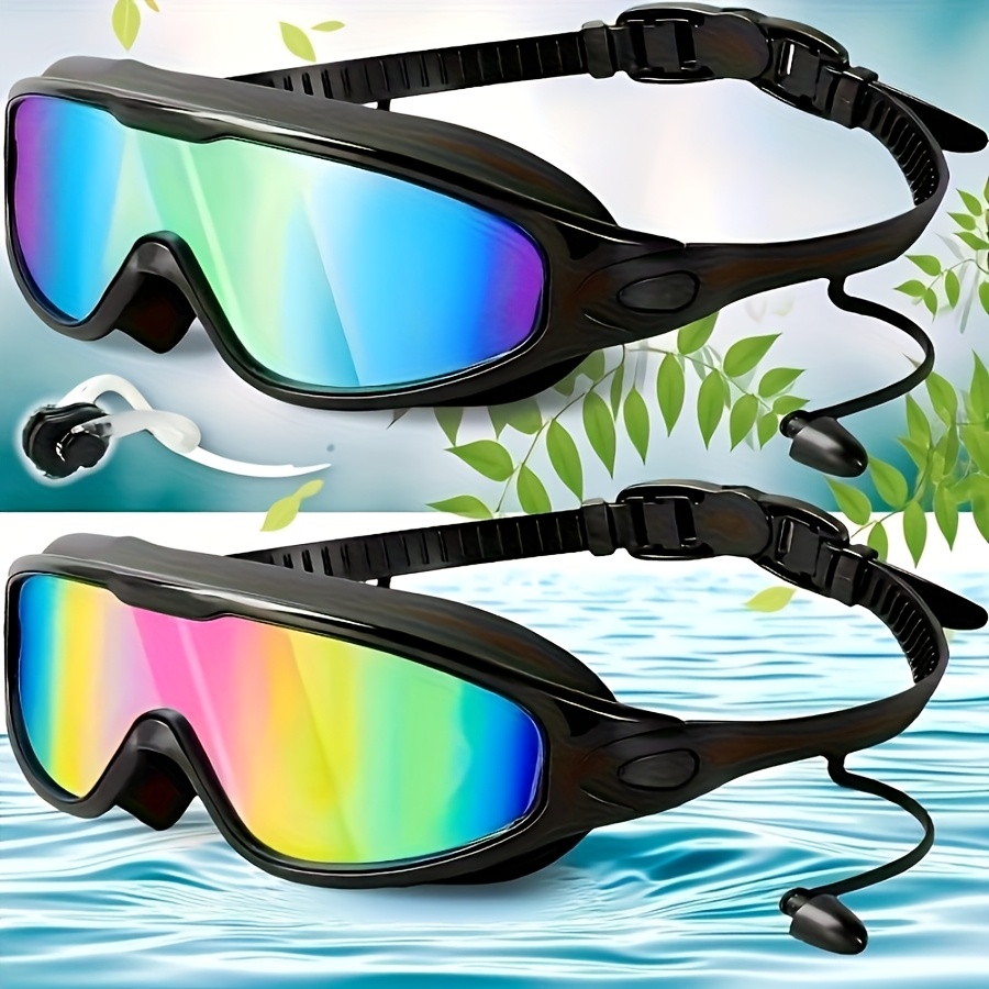 set of 2 swimming goggles featuring a   anti fog and uv protection leak resistant design for adults