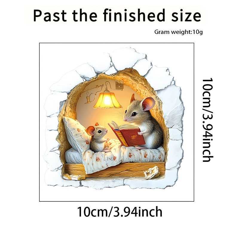1pc Creative Mice Story Wall Decal | Waterproof, Self-adhesive, Suitable For Living Room, Bedroom, Bathroom, Entryway - Animal Themed Home Decor