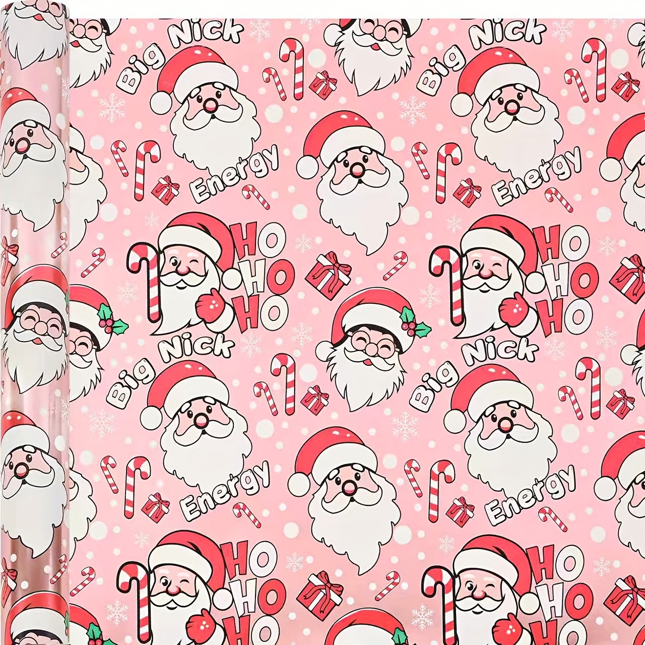 TEMU 1 Roll Of Christmas Aluminum Wrapping Paper Roll - Double Sided Christmas Wrapping Paper - And White For Holiday Party Celebration Decorations,