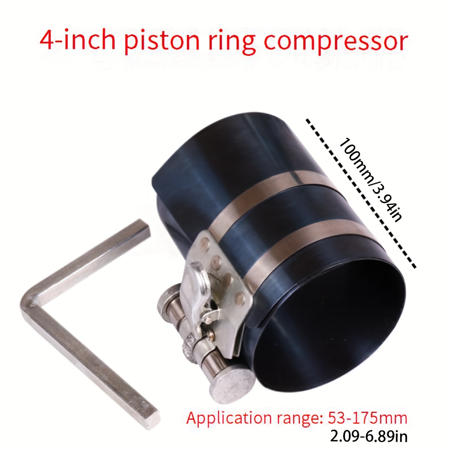 TEMU Compresseur de de Piston 3-6 Pouces avec Barres Parallèles - Outil d'Installation de de Piston à Barre Horizontale, Construction Métallique