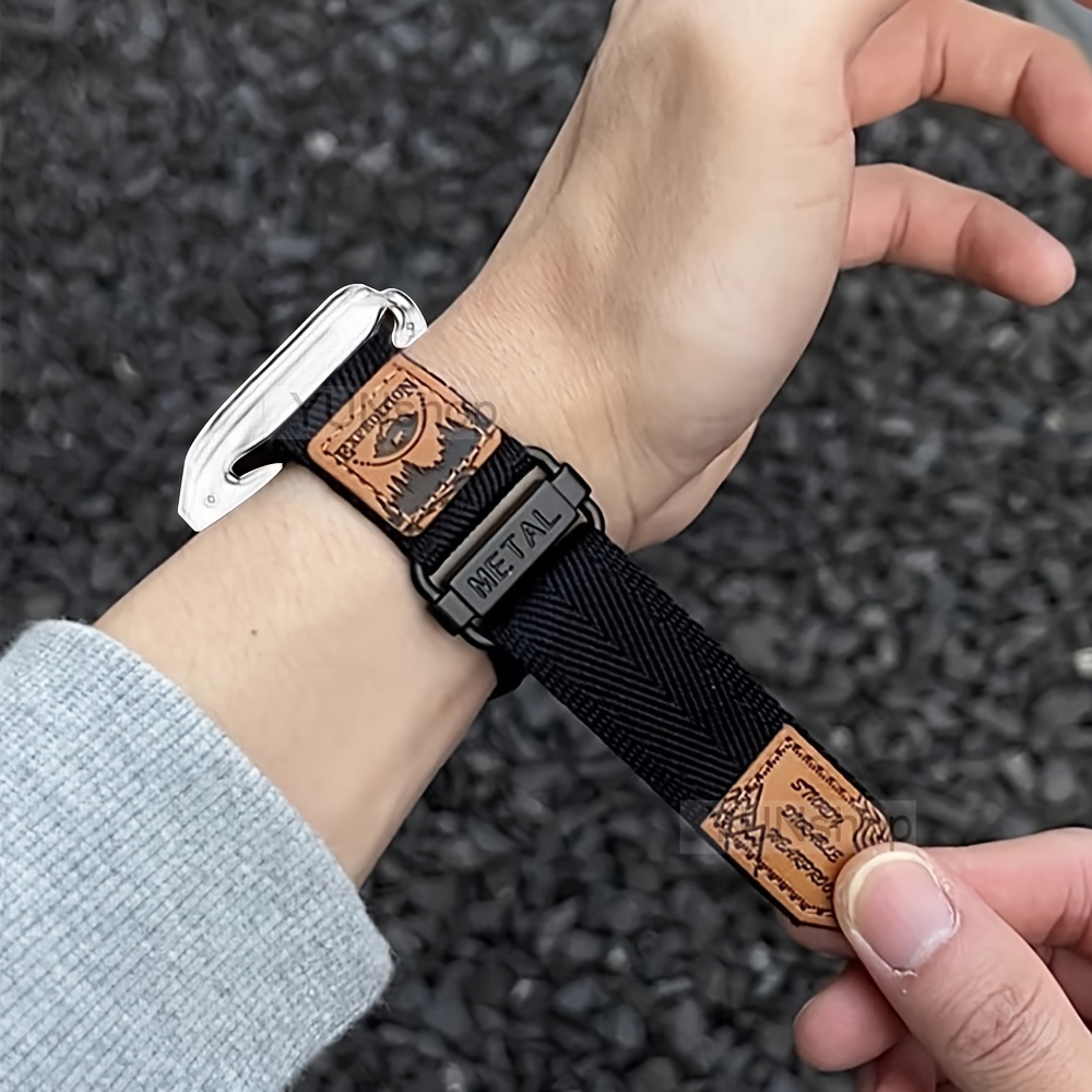 

Watch Nylon Loop Band - Breathable Strap Compatible With Iwatch Ultra, Series Se/9/8/7/6/5/4/3/2/1, 49mm/45mm/44mm/42mm/40mm/38mm - Durable Deployment Clasp, No Battery Required