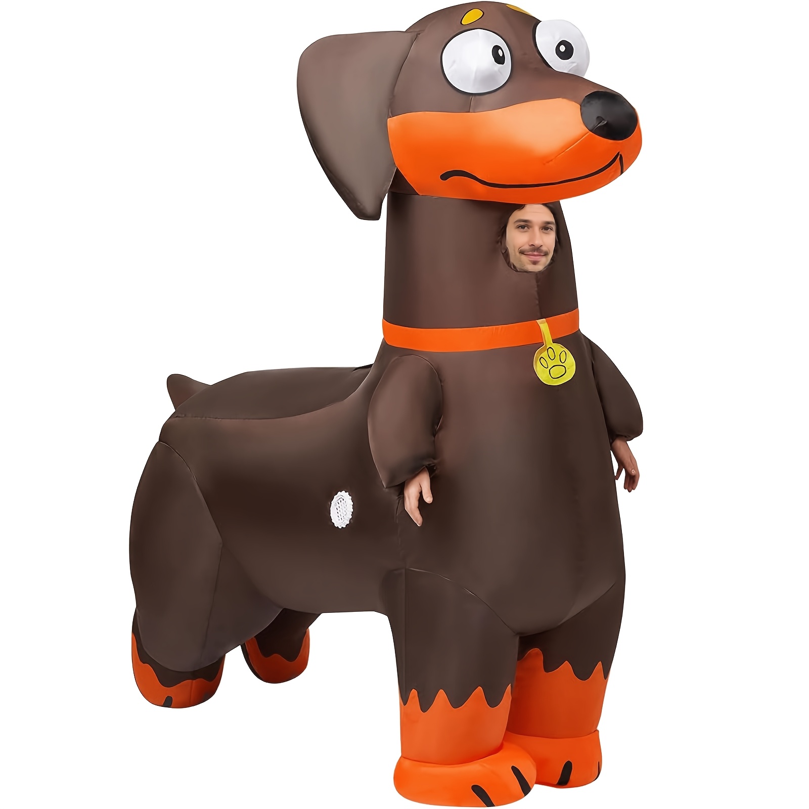 sausage dog dachshund inflatable costume adult full body blow up costume for halloween easter carnival christmas   party   without battery