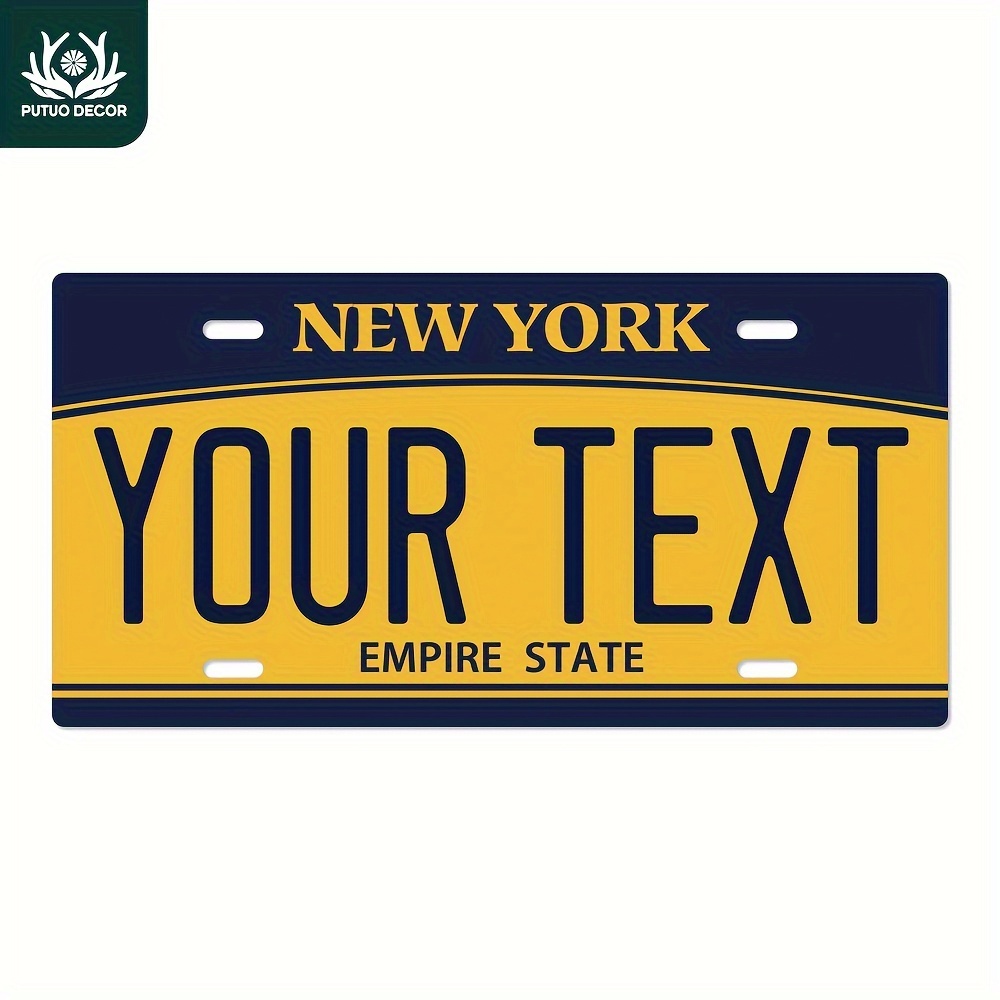 

Custom New York Empire State License Plate - Personalized Vintage Metal Tin Sign, Wall Art For Home, Farmhouse, For Man Cave, Garage, Bar, Pub - Unique Gift Idea