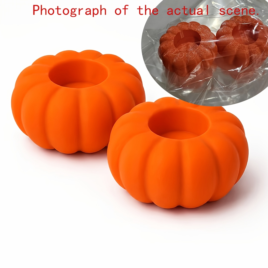 TEMU 3d Printed Halloween Pumpkin Candle Holder, Halloween-themed Pumpkin Candle Holder Decorative Ornament. The Pumpkin Cute And , Suitable For Home