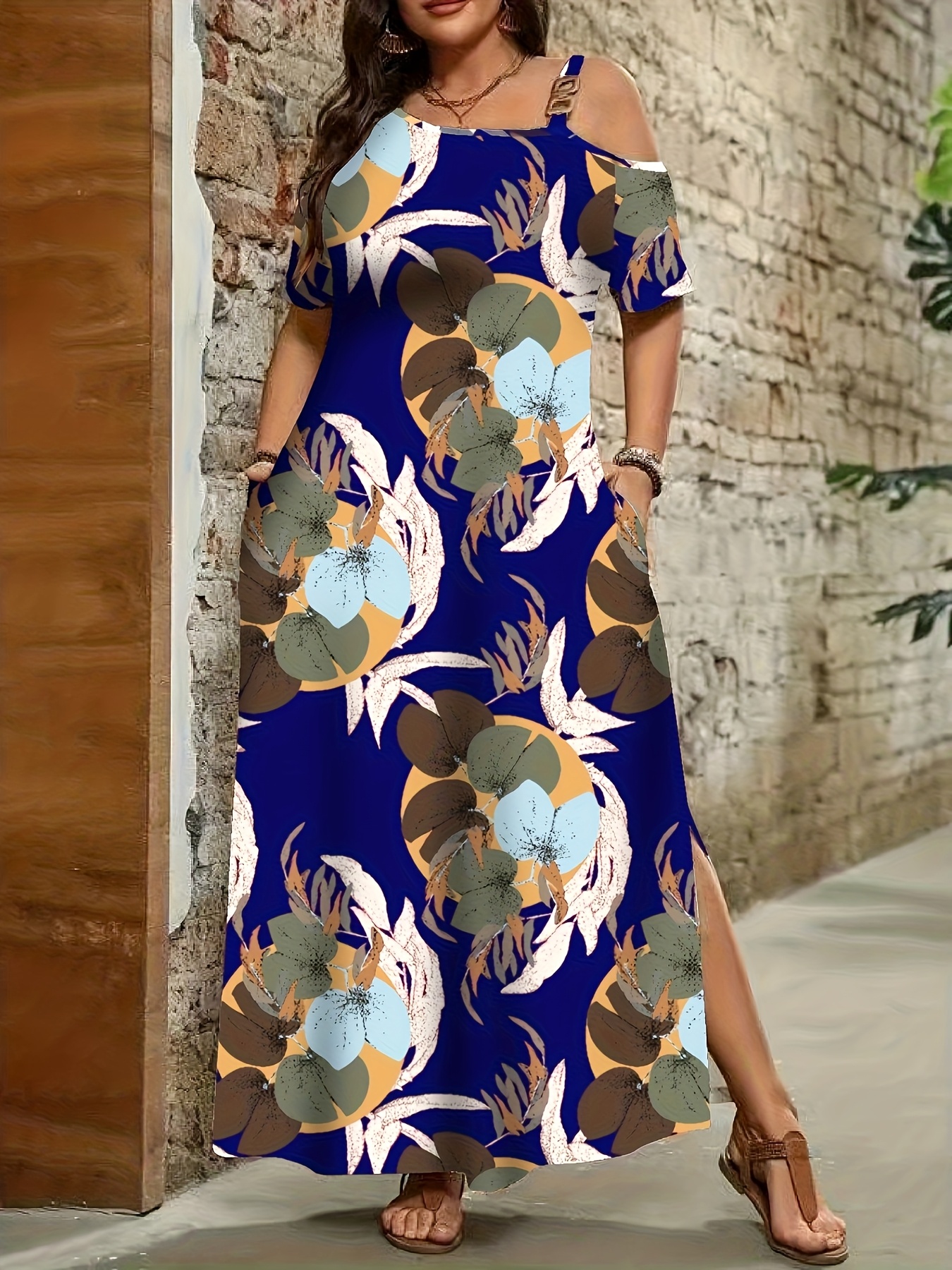 Maxi Jurk Jurk Loose Fit Black Slit Maxi Dress In Lyocell La Fée