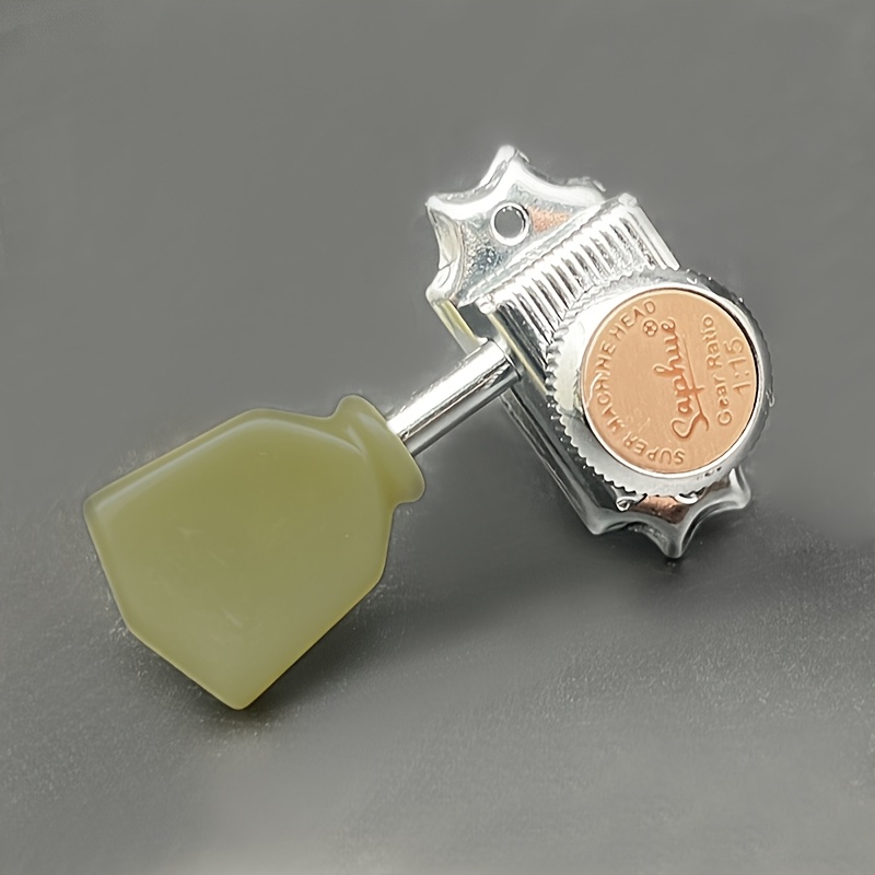 SAPHUE Vintage Style Locking Guitar Machine Heads , 3+3 Lock String Deluxe Tuning Key Pegs Tuners Set , 1:15 Ratio , Replacement for Electric Acoustic Folk Guitars , Elegant Tuning Keys Classic Tuner Design , Sturdy Construction Durable Tuners , Guitar Part