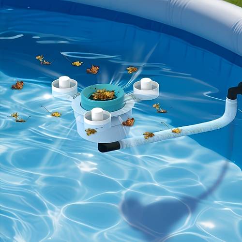 Artikelbild schwimmender pool skimmer – aufstellpool skimmer, schwimmender pool oberflächen skimmer, pool zubehör – reinigungs-abfallkorb, wandmontage, verbindbar mit aufblasbaren pools und aufstellpools