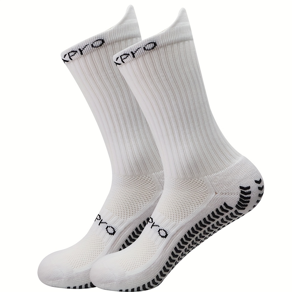 E-shop 1 Paar Fußballsocken, rutschfeste Trainings-Wadenhochsocken, Wettkampf-Sport-Wadenhochsocken für Herren mit dicker, schweißabsorbierender Sohle,