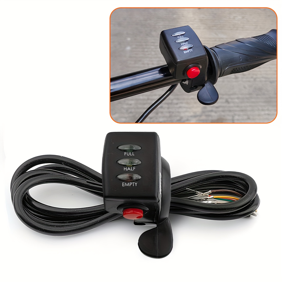 24V 36V 48V Electric Bike Scooter Thumb Throttle Speed Controller  Ergonomic PVC Grip, Adjustable Throttle Control for Smooth Fits Mo