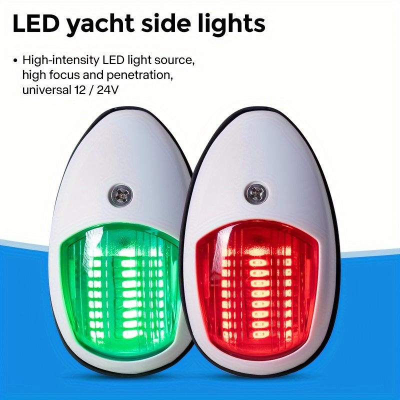 

Led Marine Navigation Lights - High- Left & Right Side Markers For Yachts And Small Boats, Hardwired Signal Lights