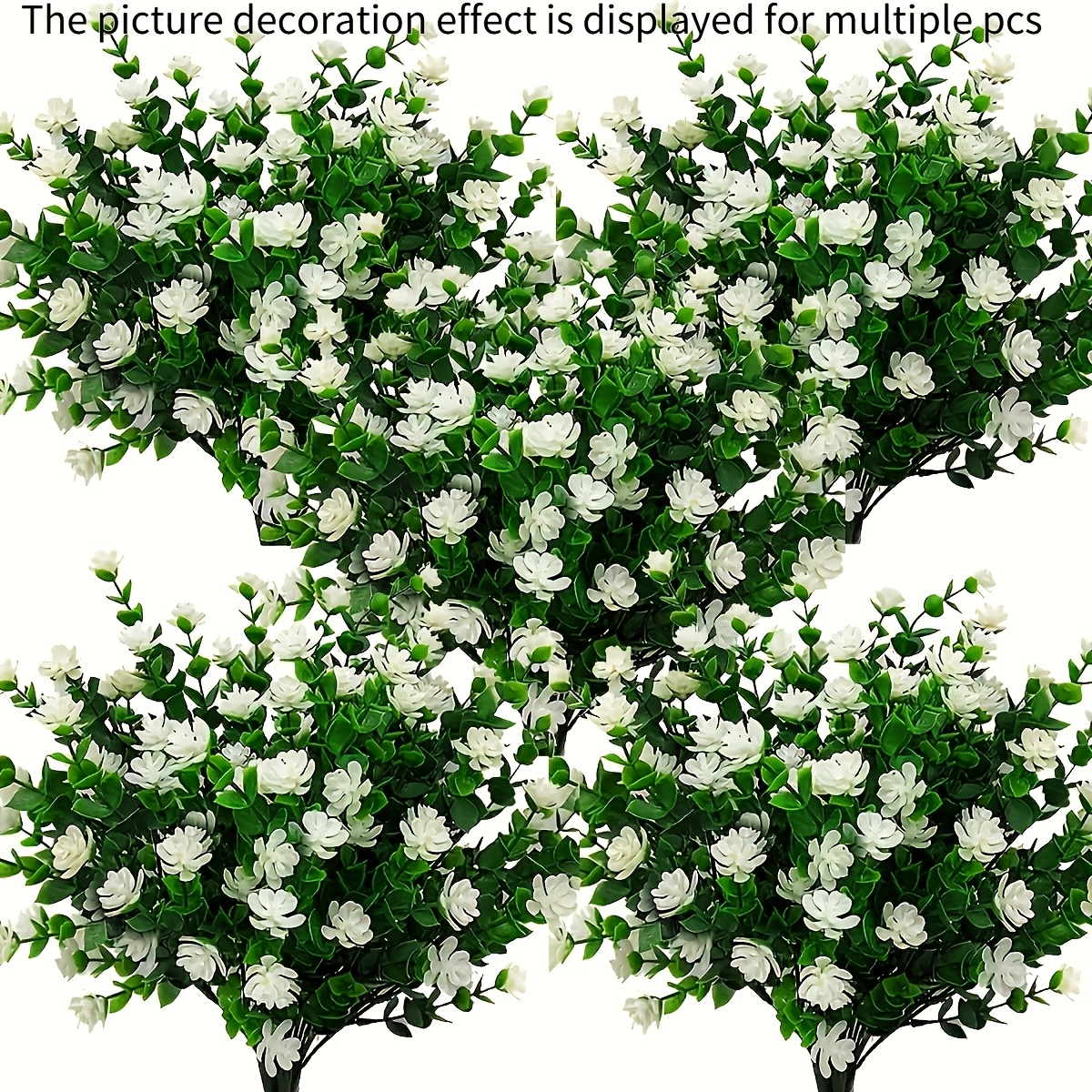 Image of 25 Bundles Of Uv-resistant Artificial Rattan Shrubs, Decorated With -green Leaves - Plastic Artificial , Suitable For Outdoor/indoor, Four-, Office, Wedding, Party Decoration (no Maintenance