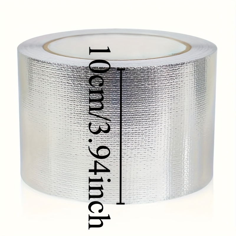 TEMU 1 Roll Of 3.94-inch Wide Fiberglass Aluminum Foil Tape - High Temperature Resistant, Premium Uv-resistant Heat Bonding Tape, Suitable For