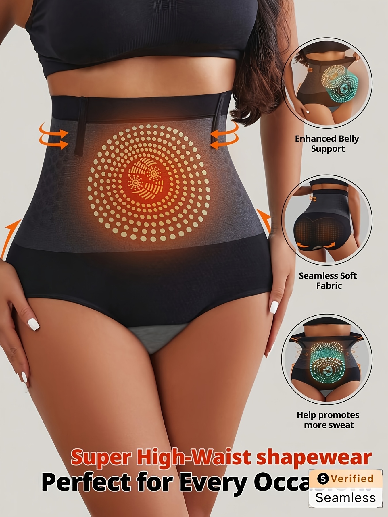 High Waist Thermal Shapewear Panty, Tummy Control Slimmer Intimate Panties, Women's Underwear & Lingerie