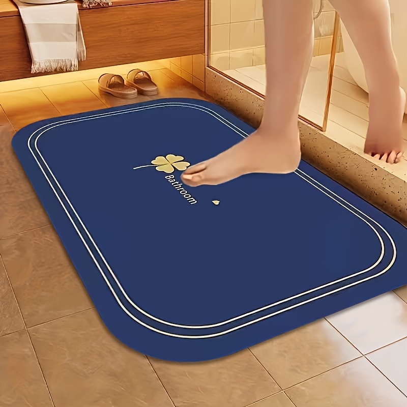 TEMU 1pc Quick Dry Bathroom Mat, Pet Feeding Mat, Super Absorbent Diatomite Bath Mat, Non-slip And Water-absorbing Floor Mat, Soft And Comfortable