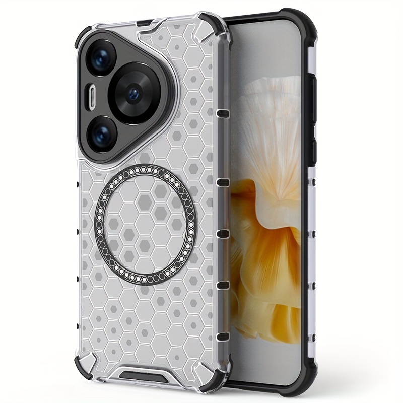 1Pc Protective Case for Huawei Pura 70/70Pro/70Pro+/70Ultra,With Magnetic And Support Wireless Charging,Full Protection,Lens Protection_voghion.com