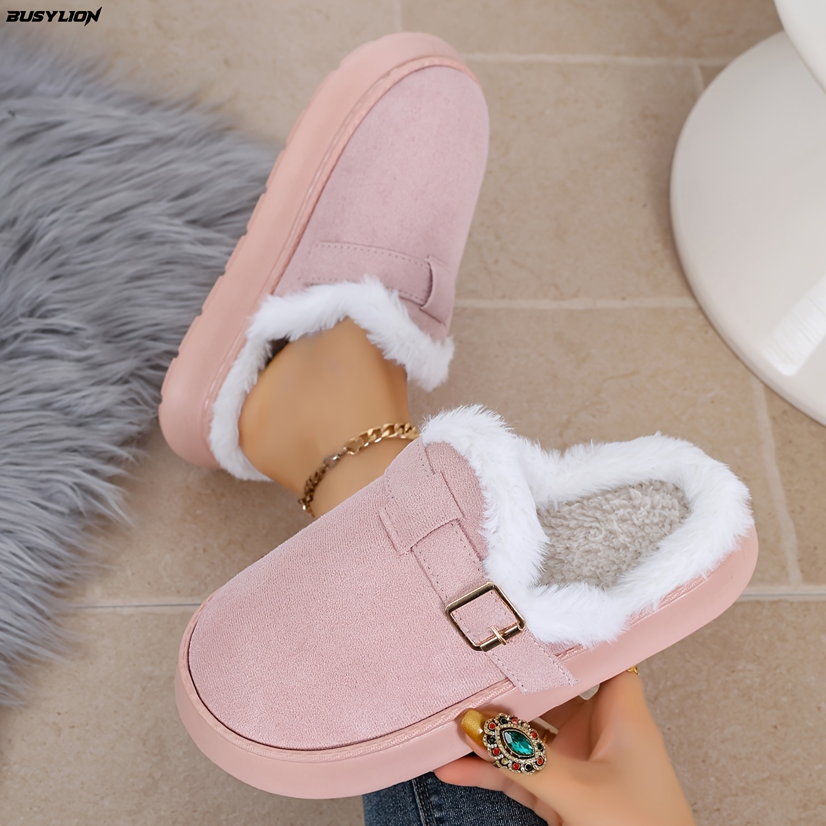TEMU Men's Winter Home Slippers, Featuring A Plush And Full -lined Design That Locks In And Resists The Cold. Soft To The Touch, Comfortable For