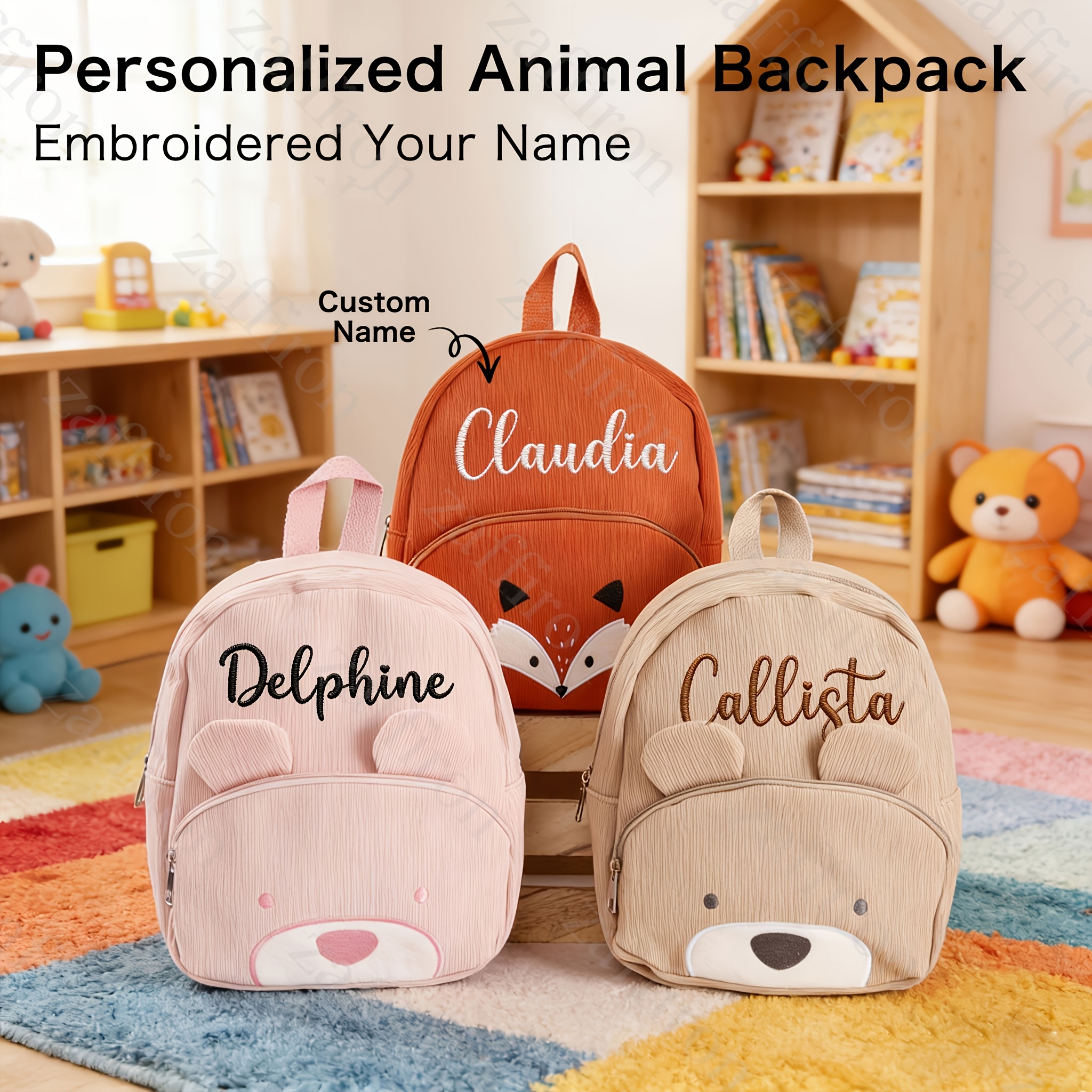 Kawaii Pink 3D Bear Plush Nylon Backpack for Adults, Lightweight & Water-Resista s-l1200.jpg main image 2