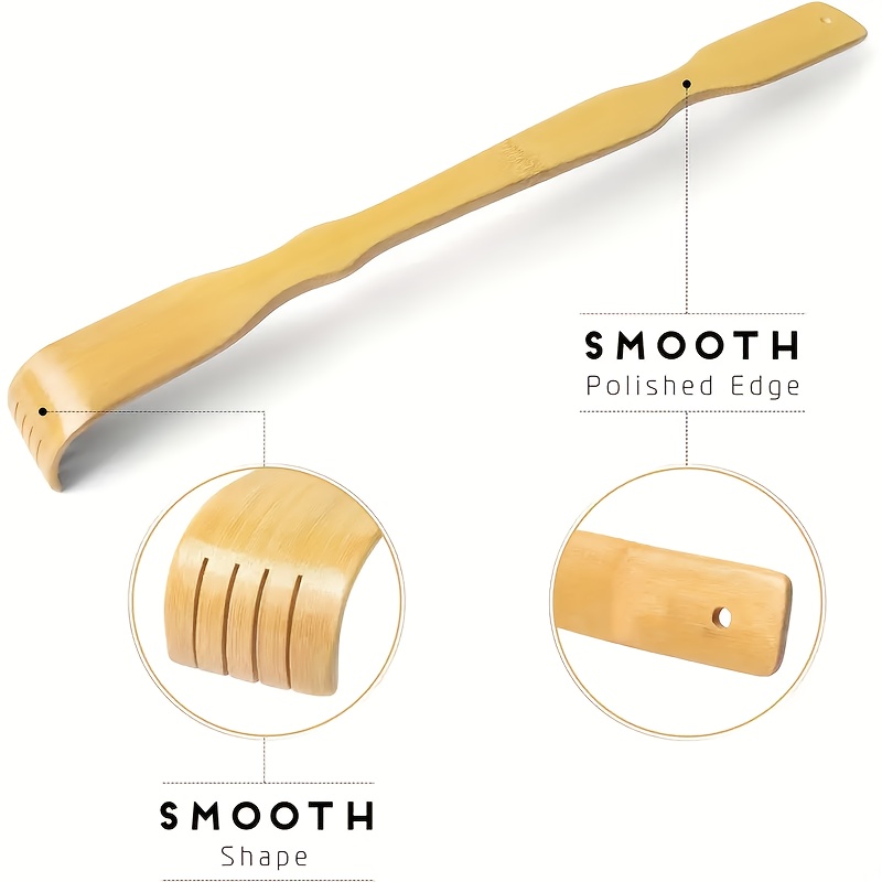 3pcs bamboo back scratcher with long handle ergonomic   massager for   muscle tension portable novelty gift for   holiday gift idea personal care tool   design durable scratching tool Product details 2