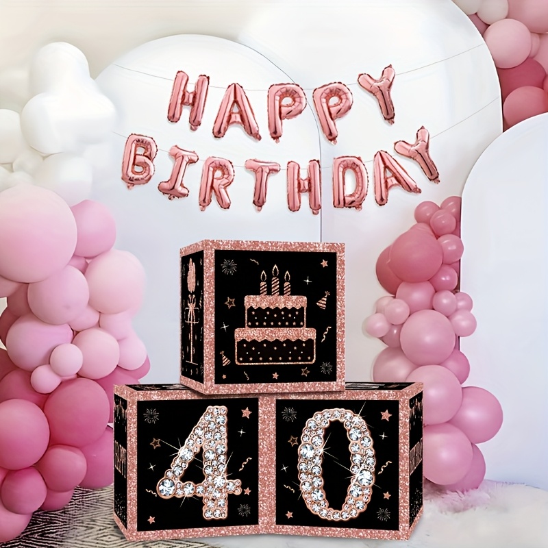 Nappe Rose 40e Anniversaire Décoration Or Rose 40e Anniversaire Cadeau Pour Les Decoration Anniversaire 40 Ans Femme