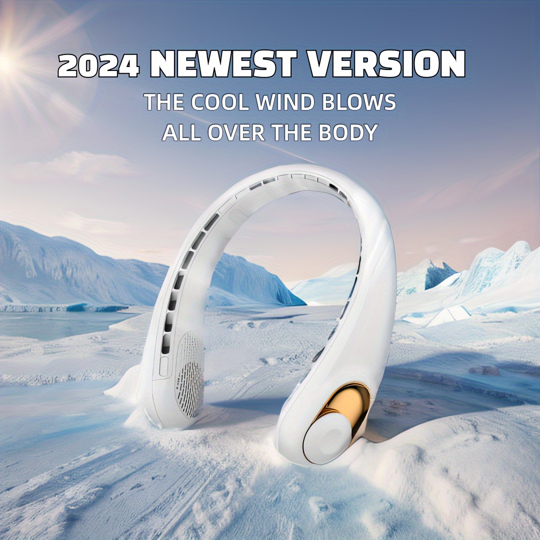 

2024 New Brushless Silent Motor Hanger Fan, 2-speed Adjustment, Mini Portable, Electroplating Technology, Fashionable Long Lasting Wind, , Led Digital Display, Skincare Technology
